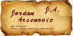 Jordan Arsenović vizit kartica